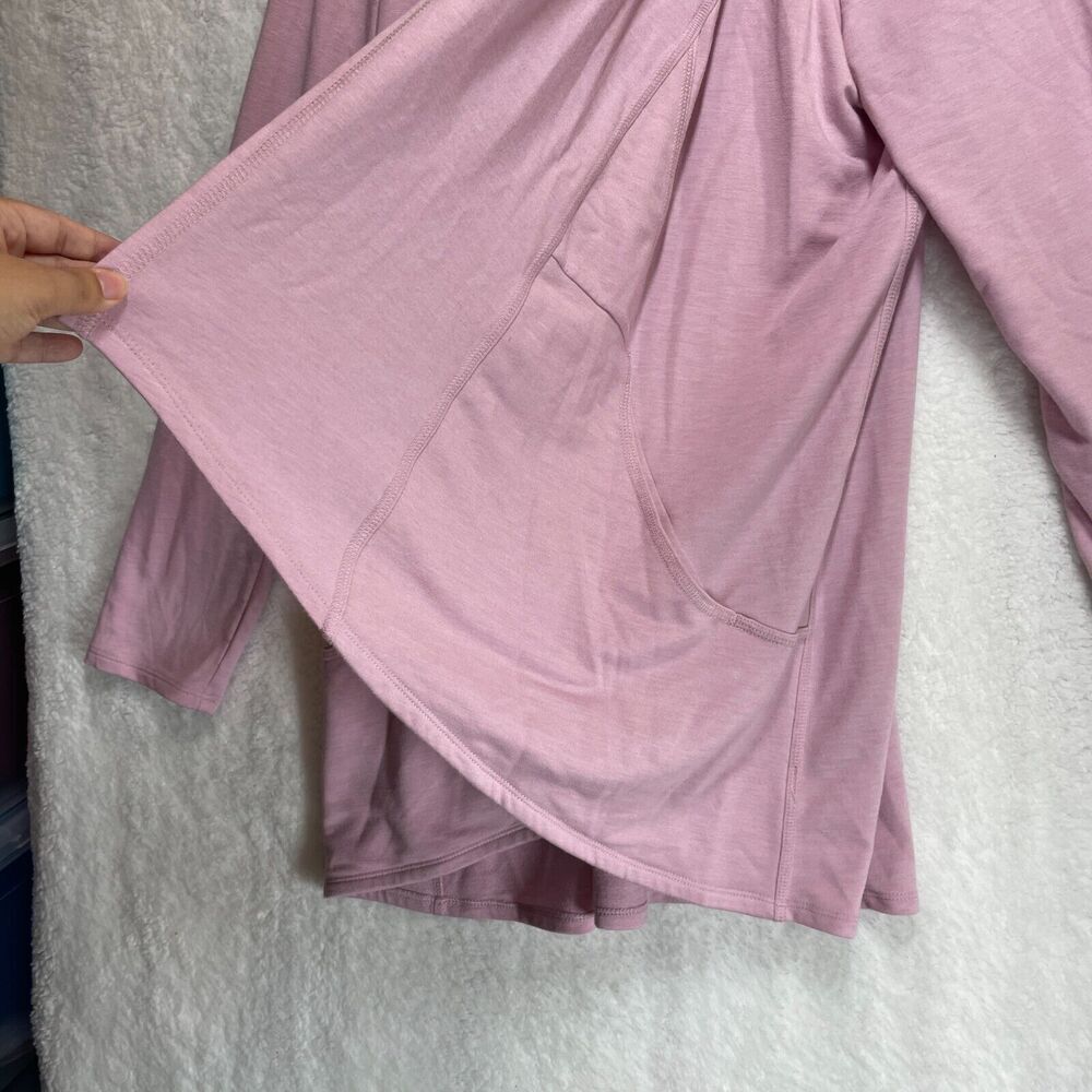 LOGO Lounge Pink Open Front Cardigan Jacket Size Large Lightweight Casual - Picture 3 of 6